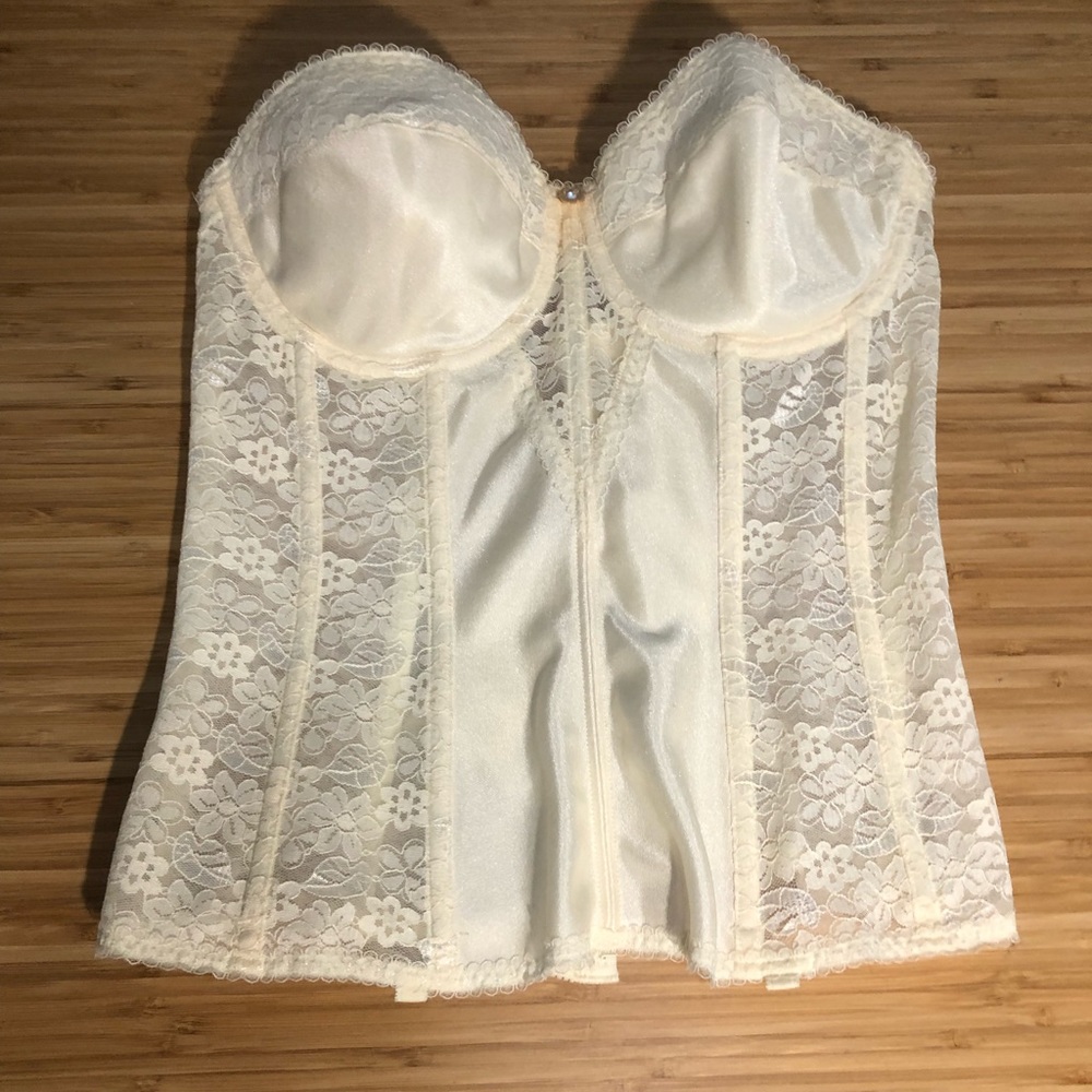Lace corset off white light cream color size 38 B